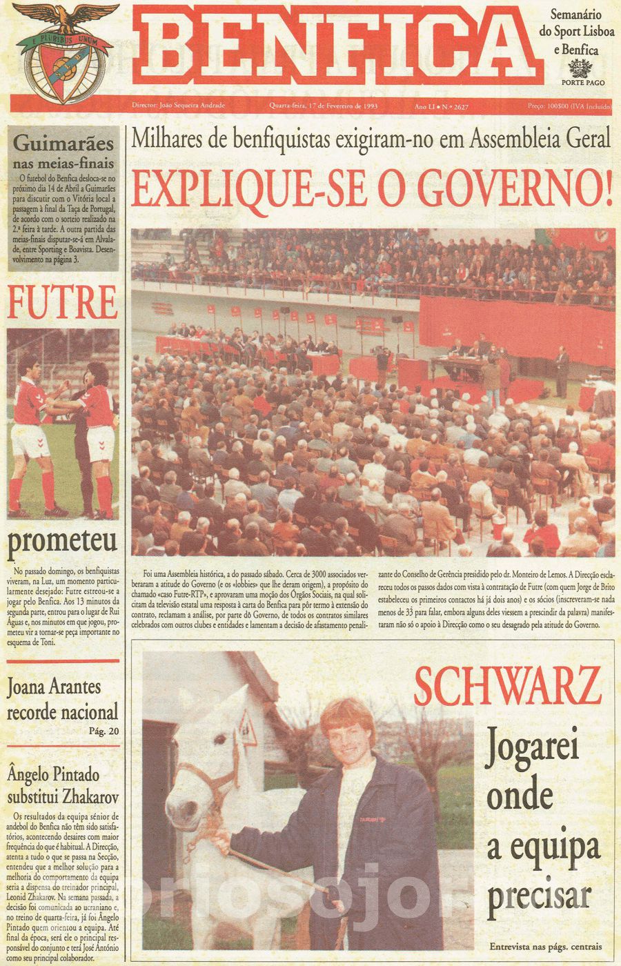 jornal o benfica 2627 1993-02-17